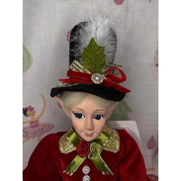 Jingles & Joy Christmas Elf Shelf Sitter, Red/Green - Picture 2 of 5